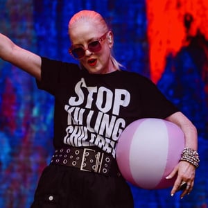 Image for Garbage's Shirley Manson Reacts to Good Things Beach Ball Incident