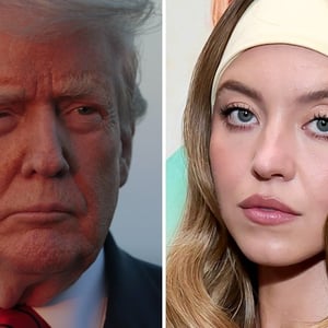 Image for Donald Trump: ‘If Sydney Sweeney Is a Registered Republican,’ Then ‘I Think Her’ American Eagle Jeans Ad Is ‘Fantastic’