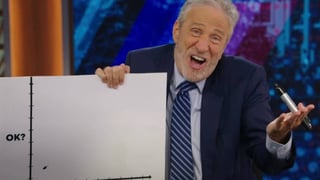 Image for Jon Stewart Has a Shark Tank Pitch to Stop Americans From Taking Trump&#8217;s &#8216;Bait&#8217;