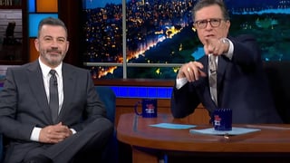 Image for Watch Jimmy Kimmel, Stephen Colbert Discuss &#8216;Emotional Roller Coaster&#8217; of Late-Night Turmoil