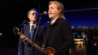 Image for Paul McCartney, Elvis Costello, Jon Batiste Bid Stephen Colbert a Warm Musical Goodbye