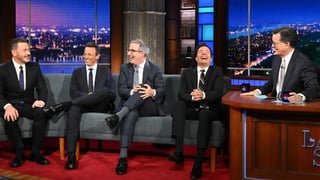 Image for Stephen Colbert Reunites &#8216;Strike Force Five&#8217; To Discuss State of Late-Night TV