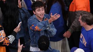 Image for Timothée Chalamet, Taylor Swift, More Celebs Absolutely Lose Their Minds Over Historic Knicks Win