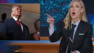 Image for Late-Night Hosts Take Aim at Trump&#8217;s Knicks Game Appearance: &#8216;He Hit Them With a Jinx&#8217;