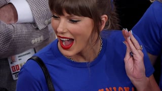 Image for Taylor Swift and Haim Sisters Sport &#8216;Stevie Knicks&#8217; Shirts at Knicks Final Game