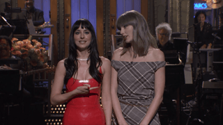Image for &#8216;SNL&#8217;: Dakota Johnson Confides in Taylor Swift About Dating Musicians