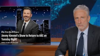 Image for Jon Stewart Celebrates Return of Jimmy Kimmel After ABC Suspension: ‘Pretending That You Were Going To Cancel Hulu’ Subscriptions ‘Really Worked’