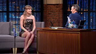 Image for Taylor Swift Takes Over ‘Late Night with Seth Meyers’: Wedding Invites, ‘Life of a Showgirl’ Stories and Travis Kelce’s Botched Intro to Greta Gerwig