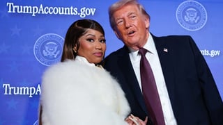 Image for Nicki Minaj Holds Donald Trump’s Hand and Declares Herself ‘the President’s No. 1 Fan’: ‘God Is Protecting Him’