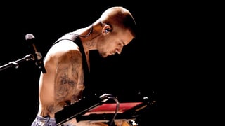 Image for Justin Bieber Wears Only Gym Shorts and Socks in Sultry Grammys Performance of ‘Yukon,’ as Emotional Hailey Bieber Watches From Crowd