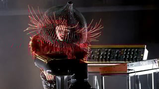 Image for Lady Gaga Reinvents ‘Abracadabra’ With Rock Guitars While Dressed as a Caged Bird at Grammys