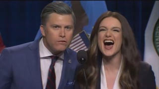 Image for ‘SNL’ Cold Open: Colin Jost and Ashley Padilla Skewer Pete Hegseth Over Iran and Kristi Noem’s Firing
