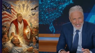 Image for Jon Stewart Slams Donald Trump For Saying He Thought His Jesus Photo Was ‘Me as a Doctor’: ‘Do You Even Care About Lying to Us Anymore?’