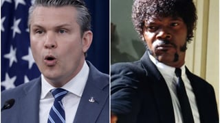 Image for Pete Hegseth Quotes ‘Pulp Fiction’ Fake Bible Verse at Pentagon Prayer Service