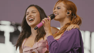 Image for Olivia Rodrigo Joins Addison Rae at Coachella for ‘Headphones On’ and Live Debut of New Single ‘Drop Dead’