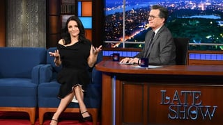 Image for Julia Louis-Dreyfus Roasts Stephen Colbert as Selina Meyer From ‘Veep’ Before ‘Late Show’ Ends: ‘Your Cancellation Gave Trump Such Pleasure,’ You’re the ‘Stormy Daniels of Late Night’
