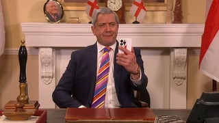 Image for ‘SNL U.K.’ Cold Open: Peter Serafinowicz Guest Stars as Nigel Farage in Time-Traveling Downing Street Sketch