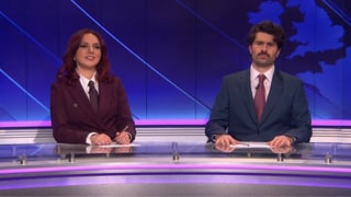 Image for ‘SNL U.K.’ Weekend Update Takes Aim at Katy Perry’s Met Gala Mask, Which Symbolizes ‘What It’s Like To Live Life as a Stupid Moron’