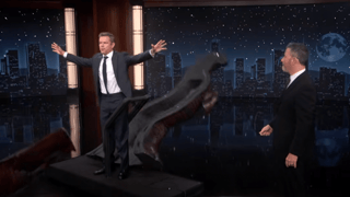 Image for Matt Damon Crashes ‘Jimmy Kimmel Live!’ in a Trojan Horse to Troll Him: ‘I Did It!’