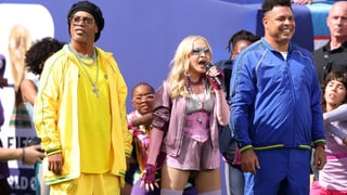 Image for Madonna, BTS, Justin Bieber and Shakira Join Forces for Blink-and-You’ll-Miss-‘Em Moments in a Cluster-FIFA of a Halftime Show