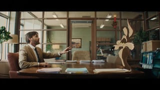 Image for ‘Coyote vs. Acme’ Review: Wile E. Coyote Stars in a Courtroom Comedy That Blends Cartoons and Live Action. But the Fizz of Anarchy Is Missing