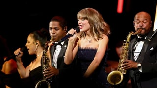 Image for Taylor Swift Fires Up Academy Gala With Four Songs in Her First Band Performance Since the Eras Tour